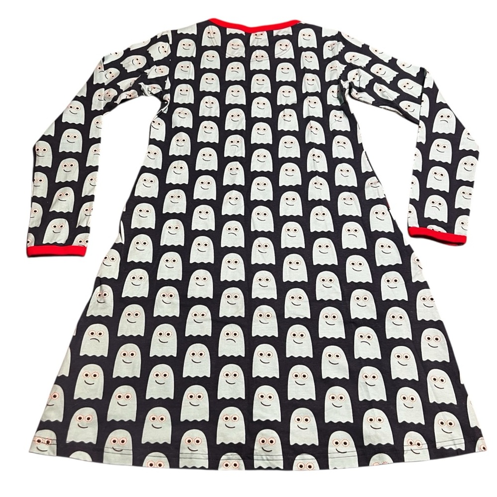 Maxomorra Girls Dress 10-12 146/152 Ghosts Halloween Fall Pockets Long Sleeve - Picture 2 of 10